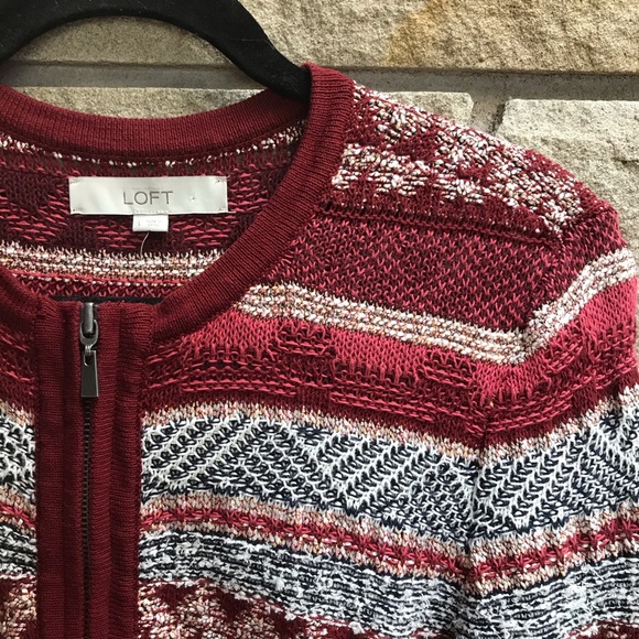 LOFT Escapade Sweater Zip Up Cardigan Large - Picture 4 of 9
